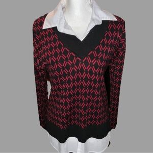 ANNE KLEIN- Sweater and Attached Blouse, NEW